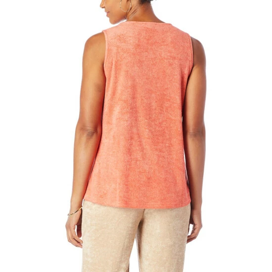 Best reviews of ๐งจ DG2 By Diane Gilman Terry Cloth Crew-Neck Tank Coral ๐ - Image 3