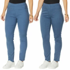 Discount 🎁 DG2 By Diane Gilman Reversible Twill Pull-On Skinny Ankle Jean Gray Croco 🔔