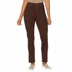 Cheap 💯 DG2 By Diane Gilman Embroidered Exposed Button Pull-On Jegging Gray Ombre ⌛