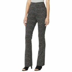 Top 10 💯 DG2 By Diane Gilman Pull-On Stretch Ponte Boot-Cut Pant - Print Green Snake 🧨