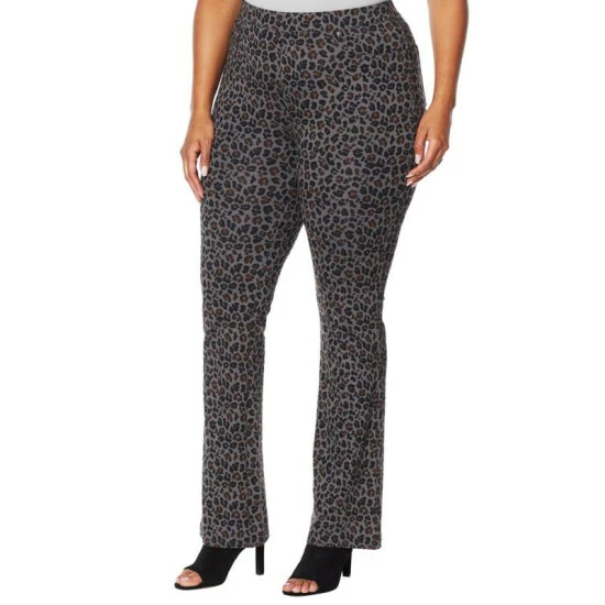 Top 10 ๐ฏ DG2 By Diane Gilman Pull-On Stretch Ponte Boot-Cut Pant - Print Green Snake ๐งจ - Image 6