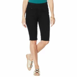 Cheapest 🌟 DG2 By Diane Gilman Classic Stretch Pull-On Bermuda Short - Basic Black 😀