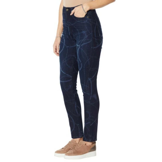 New ๐ฏ DG2 By Diane Gilman Classic Stretch Chain-Print Skinny Jean Chambray ๐งจ - Image 6