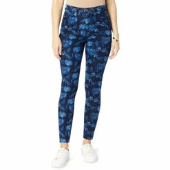 Hot Sale 👍 DG2 By Diane Gilman Virtual Stretch Printed Ultra Skinny Jean Daisies Gray 🤩