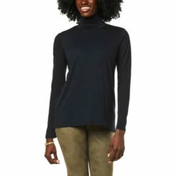 Discount 🔔 DG2 By Diane Gilman Everyday Jersey Knit Long-Sleeve Turtleneck Top Ivory 🔥