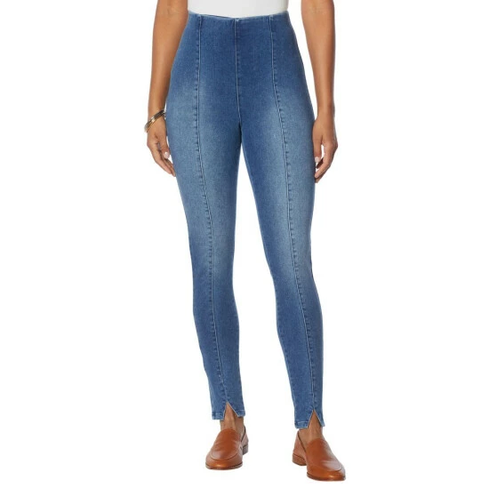 Best Sale ๐ฏ DG2 By Diane Gilman Virtual Stretch Pintuck Pull-On Skinny Jean Taupe ๐งจ