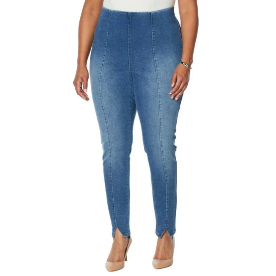 Best Sale ๐ฏ DG2 By Diane Gilman Virtual Stretch Pintuck Pull-On Skinny Jean Taupe ๐งจ - Image 2