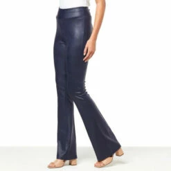 Promo 🧨 DG2 By Diane Gilman 🧥 Coated Knit Pull-On Pintuck Flare Pant Stone ✔️