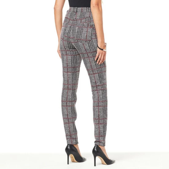 Best reviews of ๐ DG2 By Diane Gilman Plaid Jacquard Knit Lean Jean Black/ivory/grape โค๏ธ - Image 2