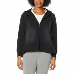 Cheapest 🥰 DG2 By Diane Gilman "DG Downtime" Knit Flex Flutter-Back Hoodie Moss 🔔