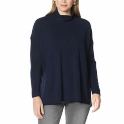 Deals 😍 DG2 By Diane Gilman Lux Touch Turtleneck Sweater Black 👏