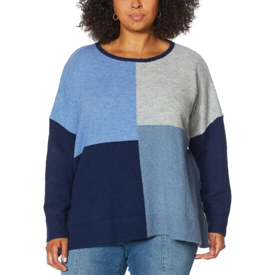 Deals ๐งจ DG2 By Diane Gilman Colorblocked Boxy Sweater Navy ๐ฅ - Image 3