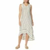 Top 10 🔔 DG2 By Diane Gilman Hi-Low Hem Striped Maxi Tank 👗 Dress Olive 😍