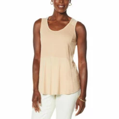 Top 10 💯 DG2 By Diane Gilman Smocked Front Tank Olive 💯