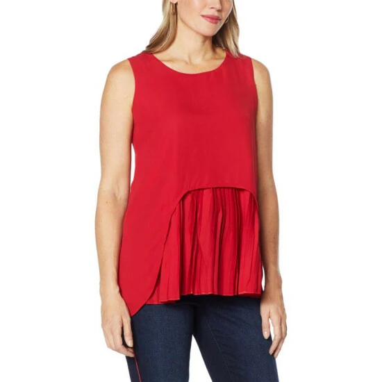 Brand new 🔔 DG2 By Diane Gilman Accordion Pleated Layered Drama Tank 👍 - Image 7