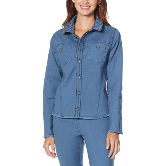 Cheapest 🌟 DG2 By Diane Gilman Reversible Twill Jean Jacket Floral Animal 🥰 - Image 2