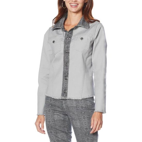 Cheapest 🌟 DG2 By Diane Gilman Reversible Twill Jean Jacket Floral Animal 🥰 - Image 5