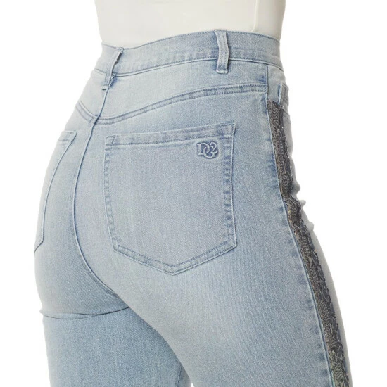 Buy ๐งจ DG2 By Diane Gilman Classic Stretch Side Stripe Ultra Skinny Jean Ivory ๐ - Image 3