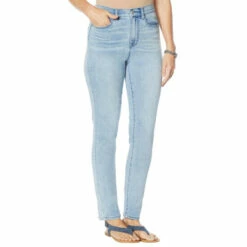 Discount 🥰 DG2 By Diane Gilman Hemp-Blend Denim Skinny Jean Midtone 😀