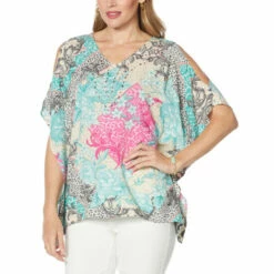 Buy 💯 DG2 By Diane Gilman Cold-Shoulder Printed Kaftan Animal Print ✨