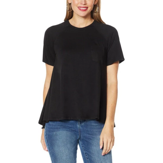 Buy 🥰 DG2 By Diane Gilman "DG Downtime" Jersey Knit Swing Hem Tee Navy 🎁