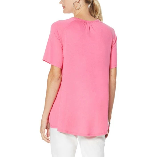 Buy 🥰 DG2 By Diane Gilman "DG Downtime" Jersey Knit Swing Hem Tee Navy 🎁 - Image 2