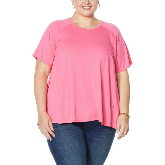 Buy 🥰 DG2 By Diane Gilman "DG Downtime" Jersey Knit Swing Hem Tee Navy 🎁 - Image 3