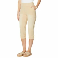 Budget 💯 DG2 By Diane Gilman "DG Downtime" Knit Flex Cropped Jogger Black 😀