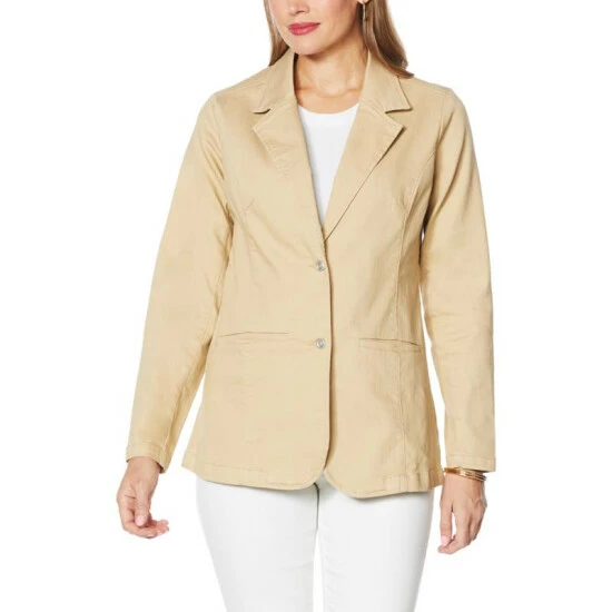 Brand new ๐ DG2 By Diane Gilman Classic Stretch Denim Blazer Raspberry ๐ฅ - Image 9