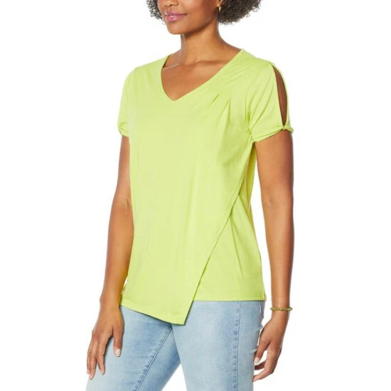Best Pirce ๐ DG2 By Diane Gilman "DG Downtime" Cold-Shoulder Asymmetric Tee Coral ๐ - Image 6