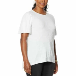 Best Sale 😍 DG2 By Diane Gilman Puff Sleeve Hi-Low Hem Top Seafoam 🥰