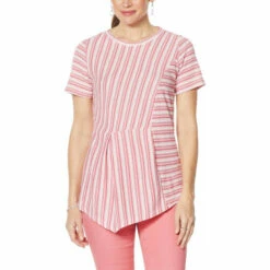 Flash Sale 🎁 DG2 By Diane Gilman Asymmetric Striped Tee Sage 🔥