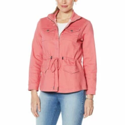 Wholesale 🔔 DG2 By Diane Gilman Virtual Stretch Denim Zip-Front Anorak Jacket Chambray ❤️