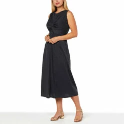 Cheapest ⭐ DG2 By Diane Gilman Twist-Front Sleeveless Midi 👗 Dress Raspberry 👍