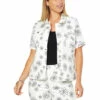 Promo 🧨 DG2 By Diane Gilman Virtual Stretch Printed Short Sleeve Jean Jacket White Daisies 👏