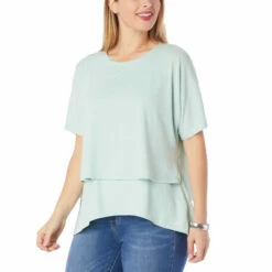 Buy 🤩 DG2 By Diane Gilman Dolman Sleeve Easy Combo Top Seafoam 😀