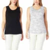 Deals 😀 DG2 By Diane Gilman Jersey Knit Reversible Tank Camo/black ⌛