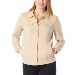 Best Pirce ๐ฅ DG2 By Diane Gilman 4-Way All Day Knit Twill Jacket Black โญ