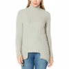 Coupon ⌛ DG2 By Diane Gilman Faux Mink Blend Sharkbite-Hem Sweater Ivory 🎁