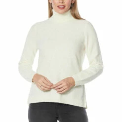 Promo 💯 DG2 By Diane Gilman Sequin Front Turtleneck Sweater Black/gunmetal Sequins ⌛