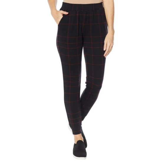 Wholesale 😀 DG2 By Diane Gilman "DG Downtime" Plaid French Terry Jogger Gray 🔥 - Image 3