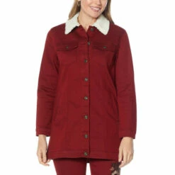 Hot Sale 🔥 DG2 By Diane Gilman Classic Stretch Elongated Denim Jacket Gray ⌛