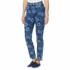 Best reviews of 😉 DG2 By Diane Gilman Classic Stretch Printed Skinny Jean Midtone Palm Floral 🎁