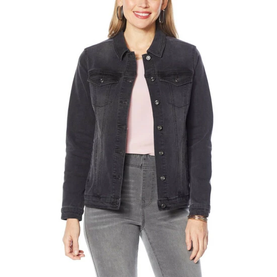 Cheap 🛒 DG2 By Diane Gilman Classic Stretch Piece Yoke Denim Jacket Indigo 👍 - Image 4