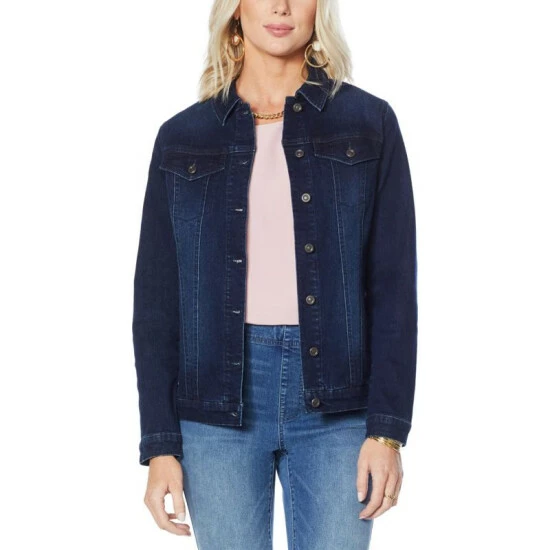 Cheap 🛒 DG2 By Diane Gilman Classic Stretch Piece Yoke Denim Jacket Indigo 👍 - Image 8
