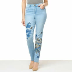 Buy ⭐ "As Is" DG2 By Diane Gilman New Classic Stretch Greatest Hits Embellished Jean Gray Snow 🔥