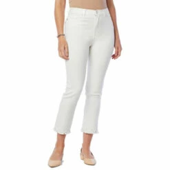 Coupon 🥰 "As Is" DG2 By Diane Gilman Virtual Stretch Scalloped Hem Cropped Jean White ❤️