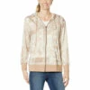 Hot Sale 🛒 "As Is" DG2 By Diane Gilman "DG Downtime" Printed Zip-Front Hoodie Lace Taupe ⭐
