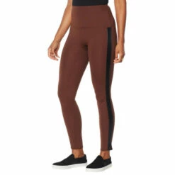 Budget ⌛ "As Is" DG2 By Diane Gilman Slim And Sleek Ponte Side Stripe Legging Espresso 😉