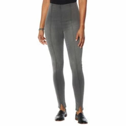 Outlet 😀 "As Is" DG2 By Diane Gilman Virtual Stretch Pintuck Pull-On Skinny Jean Taupe 😉